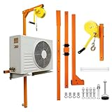 CETIVENO 60FT Air Conditioner Lifting Cranes, Lifting Height Air Conditioner Lifting Tool, 1200LBS Load Capacity, Crane Bracket for Installation of Outdoor Air Conditioner, Manual Hand Winches