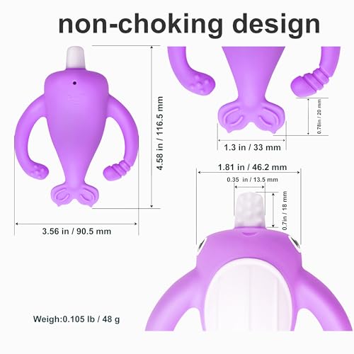 Image of Best Baby Toy for 4Months Baby, Baby Teething Toys for 3-6 6-12 Months, Teething Relief Toys, Food Grade Silicone Montessori Baby Teether Toy for 3-6months, Sensory Toys for Teething Babies, Purple
