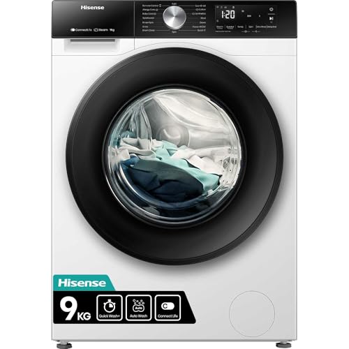 Hisense WF3S9043BW3, Lavatrice, 9 kg, Classe A-30%/D, 1400 Giri/min, Larghezza 60 cm, 14 programmi, Bianco