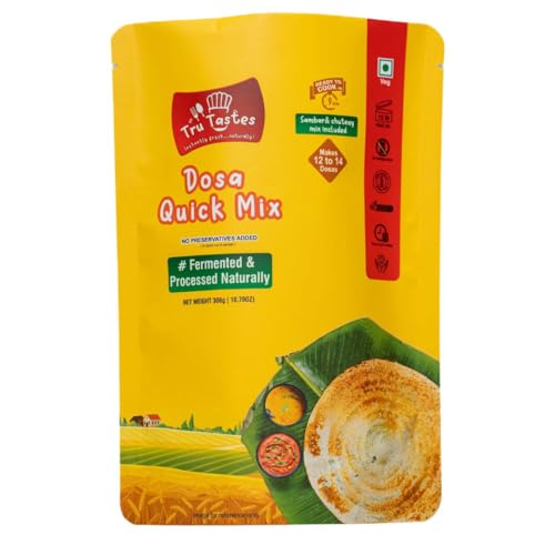 Image of Tru tastes Dosa Quick Mix - Breakfast Mix | Quick Breakfast | Instant Ready to Cook Mix | Ready-To-Make South Indian Breakfast (Quick Mix Dosa)