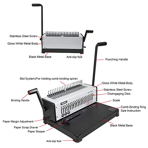 Rayson Sd-220B Binding Machine, 21 Holes Comb Binding Machine, Max. Punch 20 Sheets & Binding 400 Sheets #TOP1