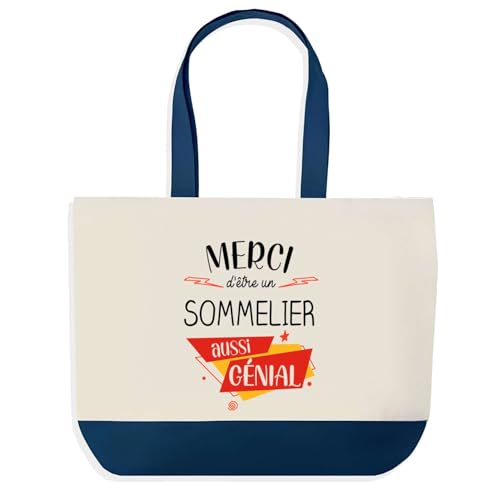 Sommelier génial merci pour ce grand sac de shopping bleu unique