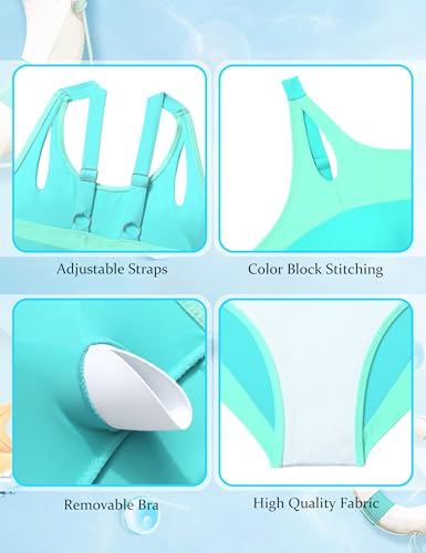 Image of Teen Girls Swimsuits V-Neck Bikini Set Bathing Suits Cross Straps Two Piece Swimwear with Drawstring