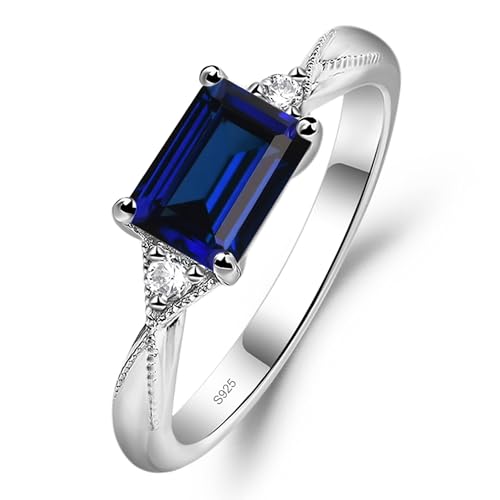 LUO Emerald Cut Sapphire East-West Ring