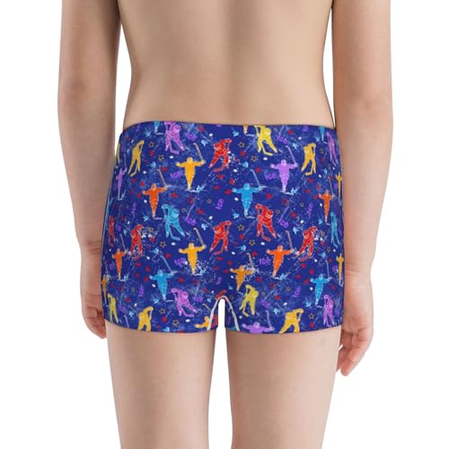 Boys' Cotton Boxer Brief Soft Underwear-Ice Hockey Players With Puck3