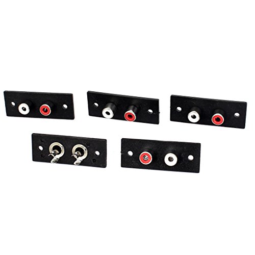 Uxcell Panel Mounting 2 Rca Female Outlet Av Concentric Socket Connector 5Pcs #TOP20