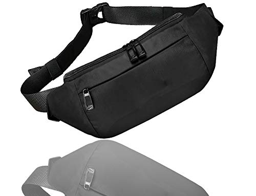 HETOOSHI Riñonera deportiva，Riñonera Cinturón Deportiva Ajustable Impermeable，Adecuado para diversos escenarios como correr, andar en bicicleta, acampar, caminar, etc. (negro)