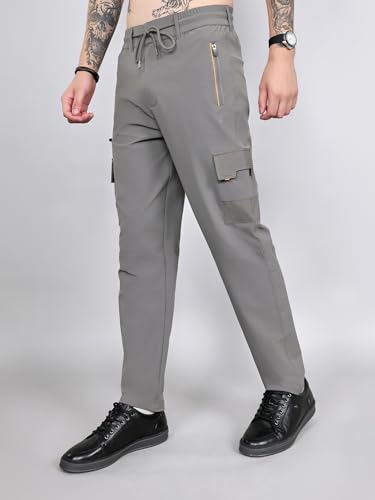 Image of Monte Carlo Mens Regular Fit Solid Cargo Lower|Solid Pattern Casual Trousers | Stylish & Comfortable Everyday Wear Utility Pants for Men's (Pack of 1)