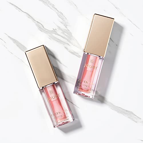 Jouer Essential Hydrating Lip Oil – Moisturizing Dry Lip Treatment Serum - Fragrance Free Clear Lip Oil - Jojoba Seed Oil And Apricot Oil Formula, Natural Shine #TOP6