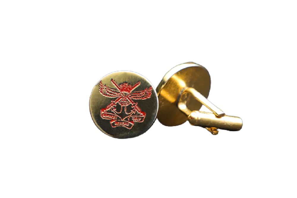 Indic Inspirations NDA Logo Cufflink Circular for the Veers of National Defence Academy (NDA), Formal Cufflinks for Men, Brass Cufflinks, Gift for Army, Military Gifts, NDA Gifts