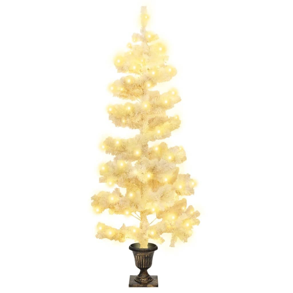 Albero Di Natale Folto,Albero Luminosoalbero Di Natale A Spirale Con Vaso E Led Bianco 120 Cm Pvc Adatto Per Ingresso, Festa, Cortile, Giardino, Hotel, Negozio