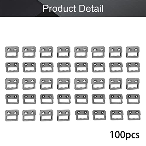 Image of MroMax 100PCS Sawtooth Picture Hangers Iron Picture Hangers 1.06 inch x 0.71 inch Double Hole Picture Frames Hangers for Hanging Clock Paintings Artwork Picture Frame Hook Photos Black