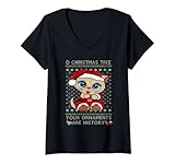 Photo Gallery donna funny cats ugly christmas shirt regalo: pigiama cat regalo donne maglietta con collo a v Photo Gallery donna funny cats ugly christmas shirt regalo: pigiama cat regalo donne maglietta con collo a v
