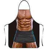 MUNSKT Kochschürze Lustig,Sexy Kochschürze für Männer,Lustige Muskel, Schürze Wasserdichte für Party Costume Grill (Flache Unterhose)