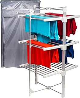 Homefront Electric Heated Clothes Airer Dryer Rack Indoor Deluxe Eco Dry 3-Tier Drier with Complimentary Zip Up Cover for Even Faster Drying - Energy Efficient Only 330W