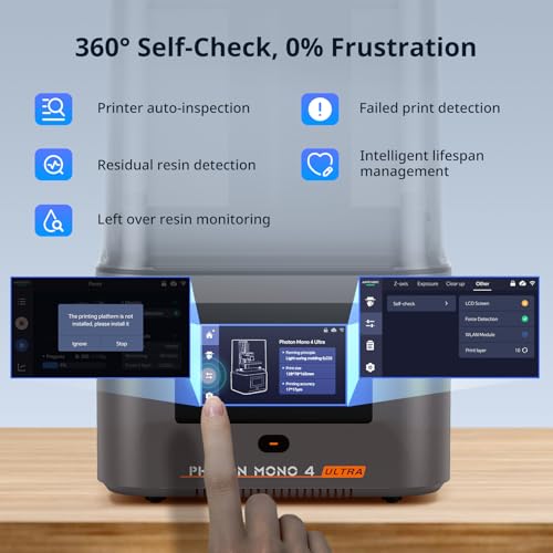 ANYCUBIC Photon Mono 4 Ultra 10K Resin 3D Printer, 7'' HD Mono Screen and COB Light Source, 120mm/h Fast Printing, Intelligent Detection, 6.04''x3.42''x 6.49'' Printing Size