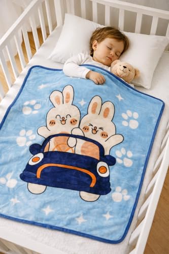 Image of Florida All Season AC Baby Blanket Swaddler Wrapper Flannel Soft and Comfortable for New Born Babies with Adorable Prints and Designs - Pack of 2