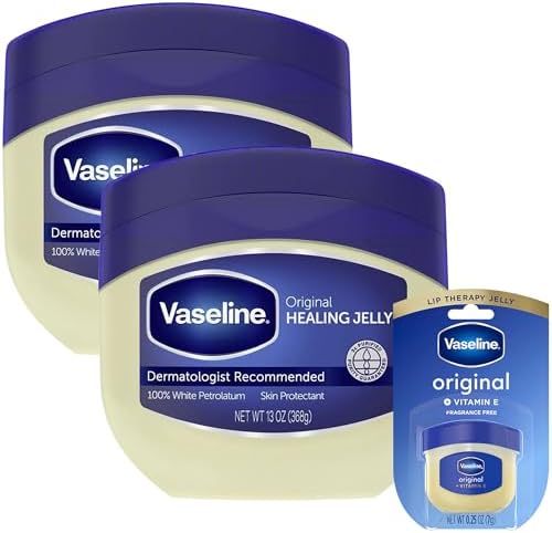 Vaseline Petroleum Jelly Value-Size 2-Pack + Mini Vaseline Lip Therapy Original with Vitamin E for Soft, Smooth Skin & Lips