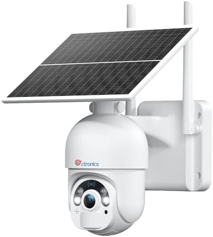 Ctronics 2K 3MP C&aacute;mara Vigilancia Exterior Solar con Panel 6W, Vi...