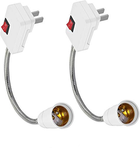 All Direction Extension Adapter Extender,2 Pack Extension Light Socket,E26/E27 Fixtures Socket Converter Bulb Plug Desk Lamp Bulb,All Direction Bulb Adapter,Light Socket Plug Extender Adapter