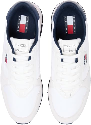 Tommy Jeans Uomo Tjm Eva Runner Pelle Em0em01649Low Top, Blu RWB, 40 EU - Immagine 5
