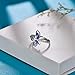 AOBOCO Dragonfly Ring Sterling Silver Women Ring Embellished with Simulated Light Sapphire Crystals, Adorable Insects in The Garden Series, Anniversary Birthday Dragonfly Jewelry Women Gifts