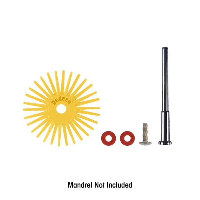 Dedeco Sunburst 1" TS Radial Disc Assortment – 66-Piece Kit – 1/8" Arbor – Multi-Grit Set for Cleaning, Smoothing & Finishing