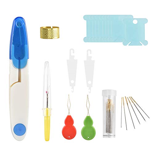 Elucku Borduurset starter, kruissteekgereedschapset, borduurset, beginners, design met 100 kleurdraden, 5 bamboe… - Afbeelding 4