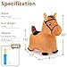 iPlay, iLearn Bouncy Pals Brown Hopping Horse, Toddler Plush Animal Hopper Toy, Kids Inflatable Ride on Bouncer W/Pump, Indoor Outdoor Jumper, Birthday Gifts for 18 24 Months 2 3 Year Old Boys Girls