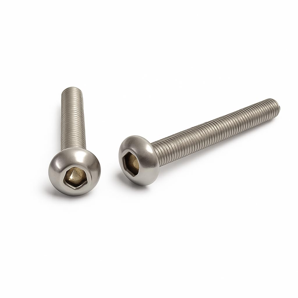 Rubigo M4 Bolts, M4 x 45mm Hex Socket Button Head Machine Bolts - DIN 933 Standard A2 304 Stainless Steel Hex Socket Cap Screws, Fully Threaded for Industrial,Indoor,Outdoor Use, Pack of 20