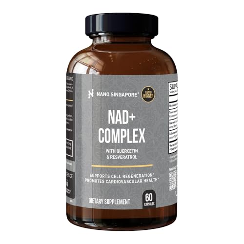 Nano Singapore NAD+ Complex 710mg Daily Supplement 60 Capsules - Anti-Aging & Mental Clarity Formula | Nicotinamide Riboside + Trans-Resveratrol + Quercetin