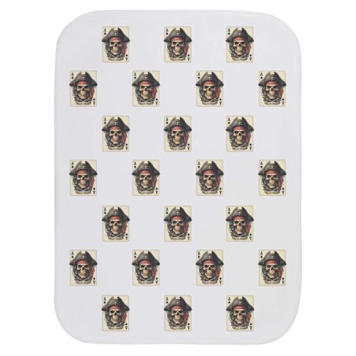 Azeeda 'Pirate Skull Ace of Spades' Baby Burp/Wash Cloth (BC00034908)