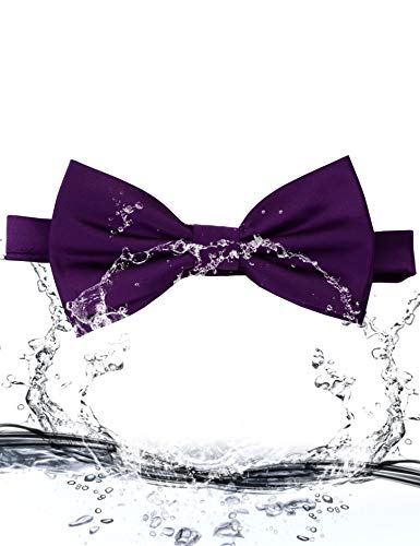 Image of GUSLESON Men's 3-pc Solid Color Bow Tie Gift Set - Double‑Fold Pre-Tied Bow Tie, Pocket Square, Cufflinks - Wedding Formal Party