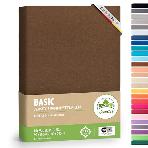 CAMRY Spannbettlaken 140x200 - 160x200 cm, Baumwolle Jersey Spannbetttuch Bettlaken, Dunkelbraun, Oeko-Tex Standard 100 1 CAMRY Spannbettlaken 140x200 - 160x200 cm, Baumwolle Jersey Spannbetttuch Bettlaken, Dunkelbraun, Oeko-Tex Standard 100