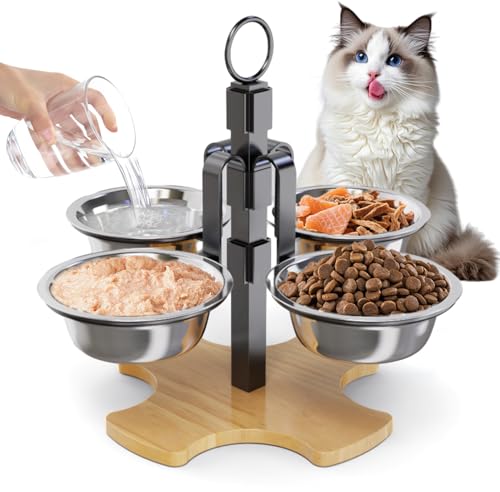 CILXGQLN 4-Bowl Adjustable Elevated Feeder