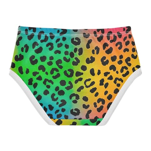 Animals Girls Underwear Toddler 2t Cotton Cute Panties Girl Black Leopard Spots Vibrant Rainbow Briefs Kids Undies2
