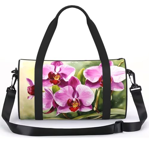 Sac fourre-tout léger imprimé orchidée pour le sport et le voyage