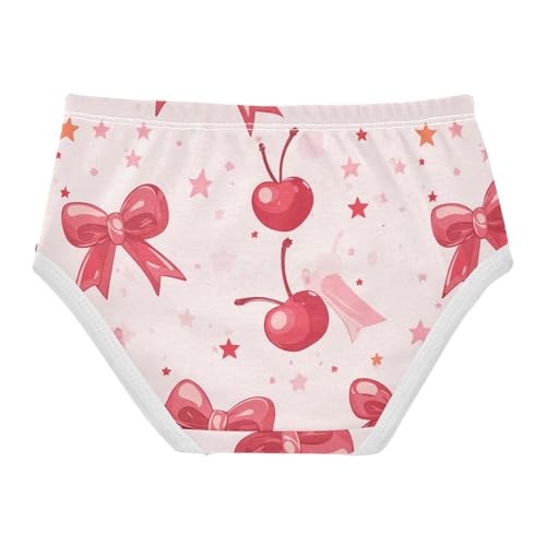 Wusikd Cherry Bows Girls' Underwear Cotton Stars Pink Girls Briefs Soft Toddler Underwear 2T2
