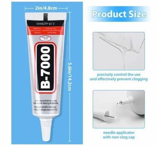 Image of Multi Function Clear Glue Fabric Adhesive for Cloth Stone Metal Platic Clay Bead Jewelry Making, Strength Clear Gum with Precision Applicator.