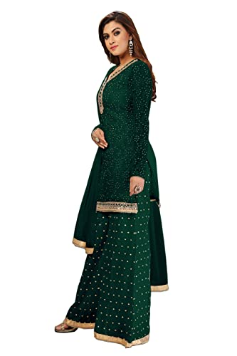 Image of TRENDMALLS Women's Cotton Embroidery Kurta Sharara Suit Set