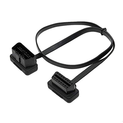 Shoppy Lab Adattatore Cavo Piatto per Estensione Prolunga 16 Pin OBD OBD-II Maschio Femmina per Dispositivi Diagnosi WiFi Bluetooth ECU USB 50 Cm