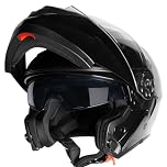 Zorax ZOR-839 Gloss Black XL (61-62cm) Flip Up Double Visor Helmet Motorcycle Motorbike Helmet Road Legal ECE 2206 Aproved