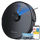 InstaRobo R1 Saugroboter, 3000Pa Saugroboter Tierhaare Laser Navigation, Staubsauger Roboter WLAN mit Raumkarte, 150 Min Laufzeit Saugroboter mit Wischfunktion APP Steuerung für Teppiche Hartböden