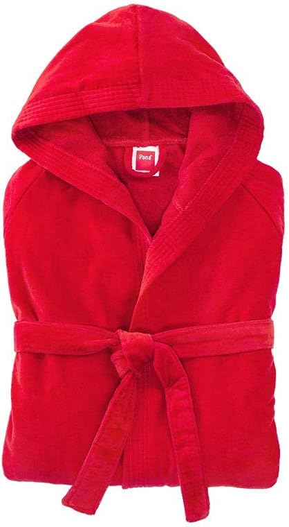 PANA Miami Velour Unisex Katoen Ochtendjas met capuchon • Saunamantel • Dames Badjas • Heren Badjas met capuchon • Badjas Men • Zacht materiaal • Knielang • Maat: Medium • Kleur: Wit