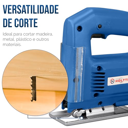 HOLTTER, Serra Tico Tico 400W Velocidade 3000 Rotações Base Ajustável Serra de Vaivém Recortes para