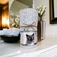 Set Asciugamani Per Bagno - Viso 60x110cm E Ospite 40x60cm, Cotone 420g/mq, Fantasia Gatti - Foto 2