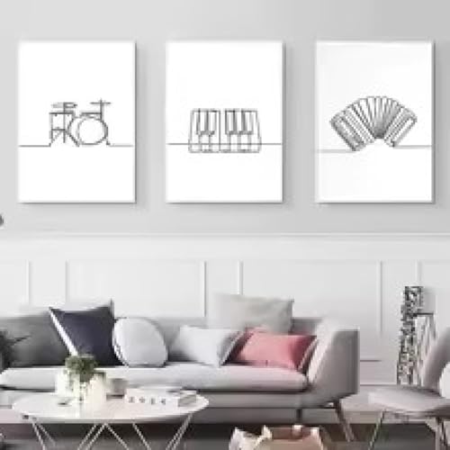 Peinture abstraite minimaliste instrument musique toile salon 30x50