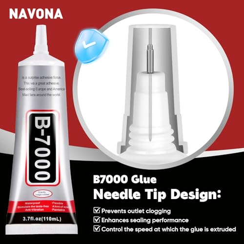Image of 3 PCS 110ml B7000 Glue Clear with Precision Tip, Bedazzling Glue, Rhinestone Glue Set, Craft Glues with 5-Point Pen Tool, Crayon, and Tweezers, Craft Glue is Used for Nails, Jewelry, Shoes