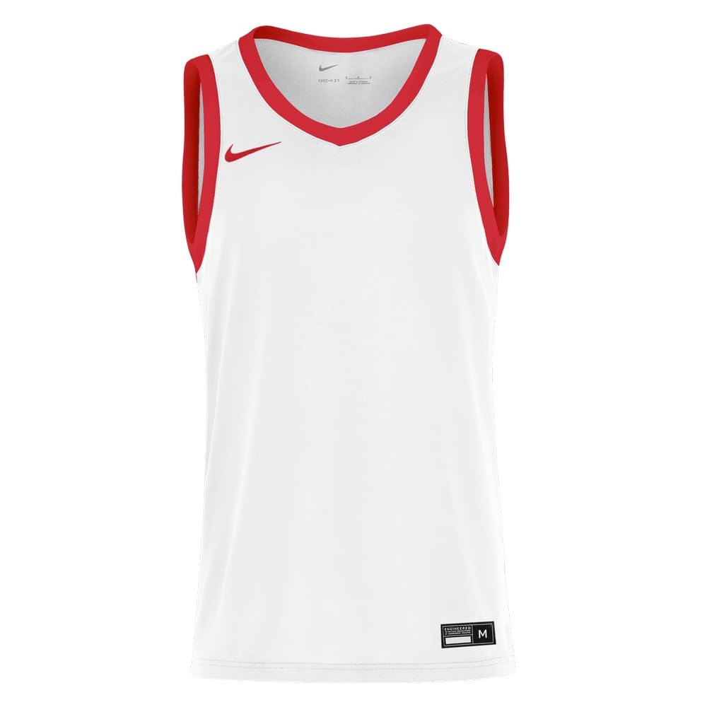 NIKE Mens Team25 Basketball Stock Jersey - White/University Red