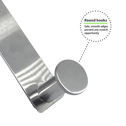 Hooks For Cabinets And Cupboards, Shower Hooks Towel Hanger For Glass Door, Towel Hooks For Kitchen Bathroom Cabinets Cupboards, Stainless Steel Utility Hooks, Pack Of 2, Silver #TOP4